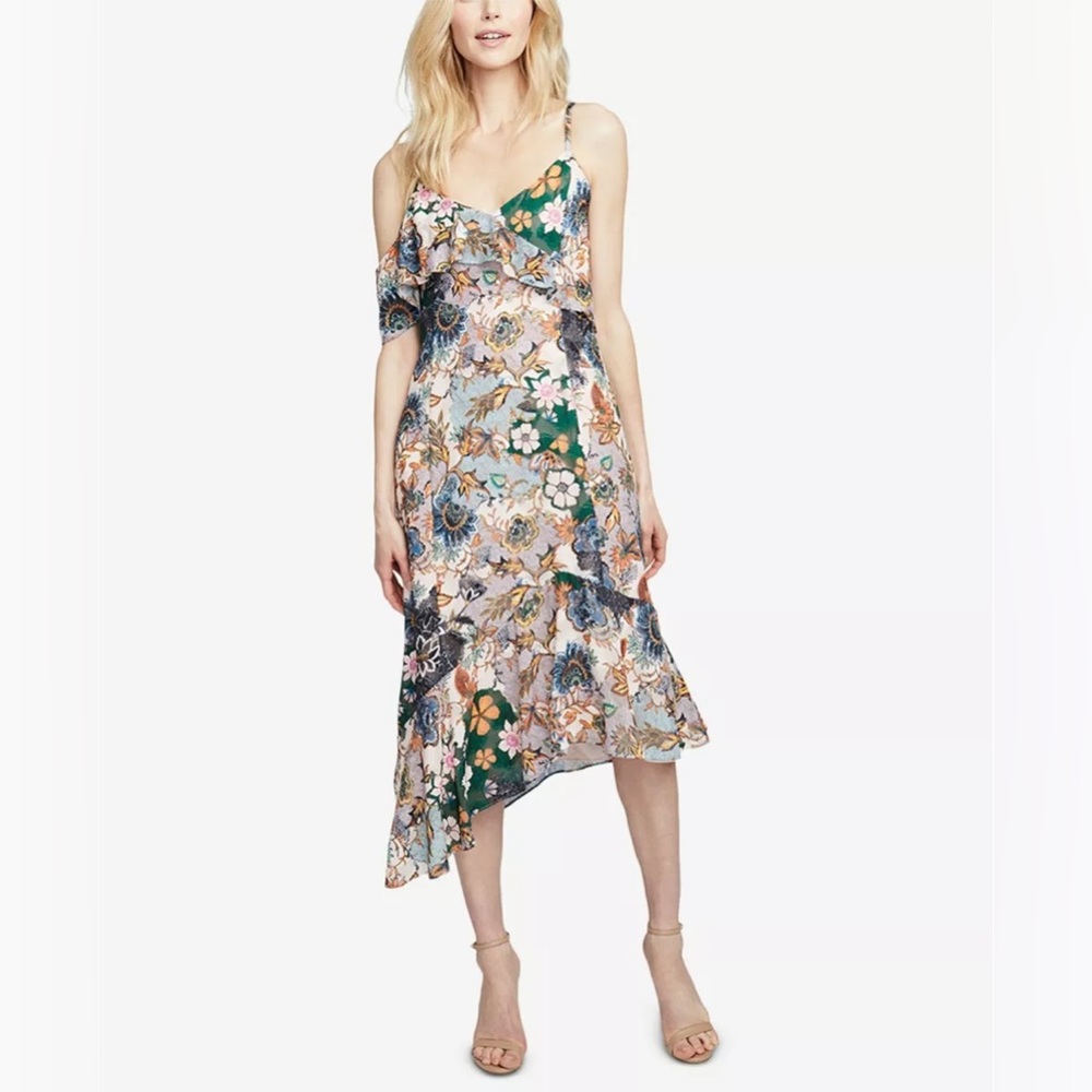 RACHEL Roy Wonderlust Floral Ruffle One Shoulder Midi Women Dress Size 10